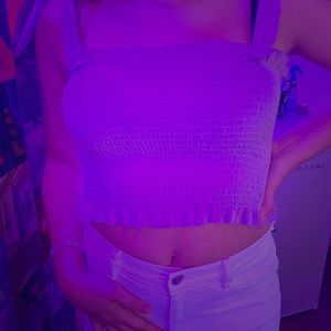 Lilac ruffle crop top